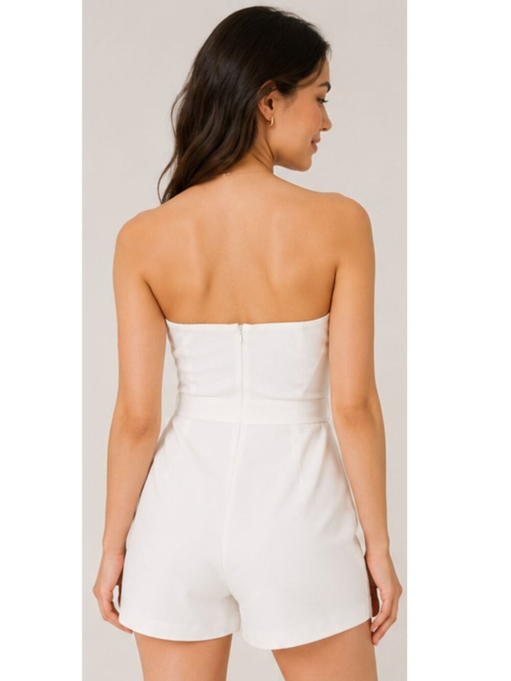 Great Jones White Strapless Romper Tie Waist XS - Picture 3 of 7